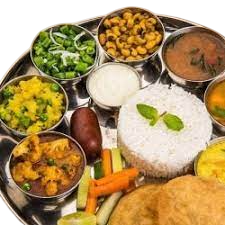 RICE THALI [ BHAT,DAL,{SABJI-2},CHATNI ]